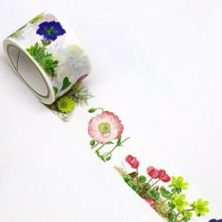 Kamiiso Washi Masking Tape GR0036 - Spring Flowers / Summer Flowers - 25mm