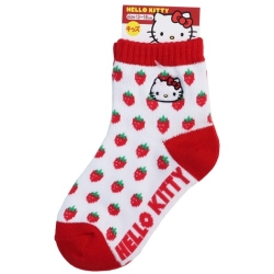 【2 Set】J'S PLANNING Hello Kitty Kids Socks Strawberry Total Pattern