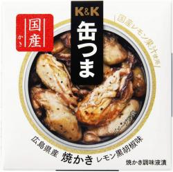 Kokubu K&K Can Tsuma From Hiroshima Prefecture Baked Oyster Lemon Black Pepper Flavor 70g [Set of 6]