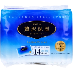 Elleair lotion tissue luxury moisturizing pocket 28 sheets (14 pairs) x 14 packs