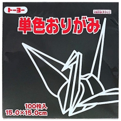 Toyo Origami Paper Single Color - 154 Black - 5.91 in / 100 Sheets