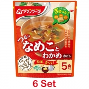 Asahi Amano Foods Home made Miso Soup Nameko And Wakame (Red Soup Stock) 5 Servings  -Set of 6-
